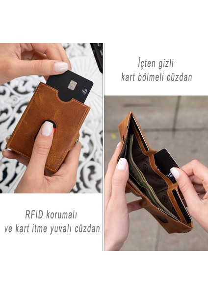 Valencia Taba Bozuk Paralık Cepli Unisex Hakiki Deri Rfid Korumalı Erkek Kadın Mini Cüzdan Hediye
