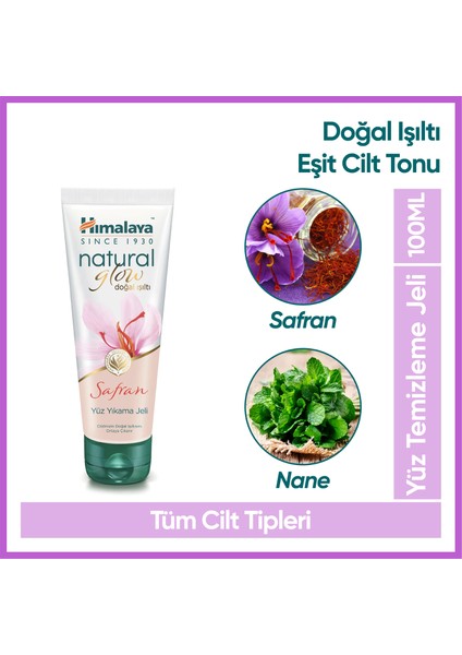 Natural Glow Doğal Işıltı Yüz Yıkama Jeli 100 Ml, Safran, Nane