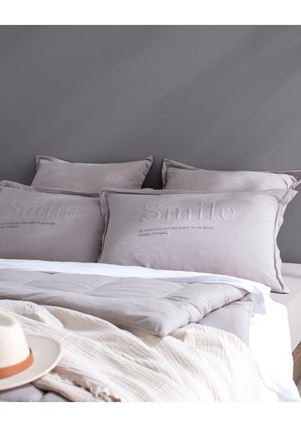 Bobigny Tek Kişilik SuperSoft Comforter Set - Gri