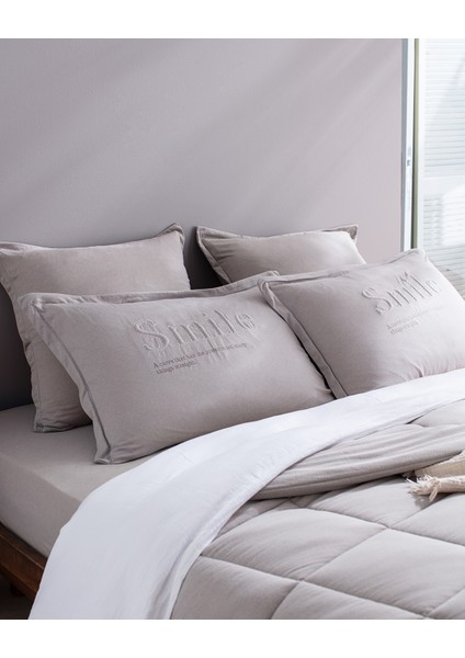 Bobigny Tek Kişilik SuperSoft Comforter Set - Gri