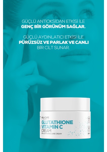 Cilt Yenileyici, Bariyer Güçlendirici, Aydınlatıcı Glutatyon Vitamin C Krem 50 ml x 3 Adet