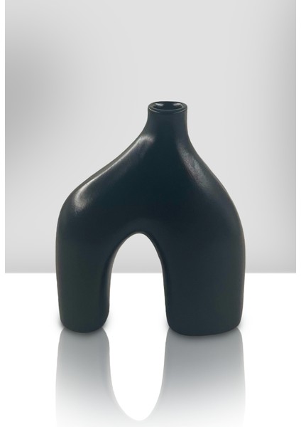 Hill Seramik Vazo - Dekoratif Ev Aksesuarı - Siyah - 20 cm * 17 cm modelleri