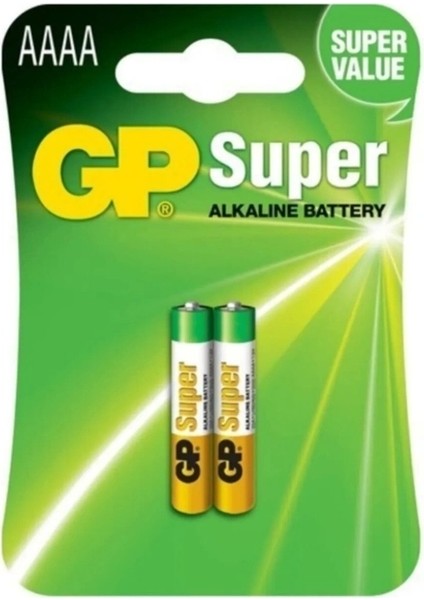 Süper Alkalin AAAA Boy İncenin İncesi Kalem Pil 1,5 Volt 2'Li Kart