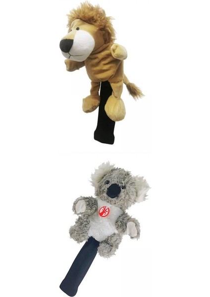 2pcs Golf Club Headcover Yumuşak Karikatür Sevimli Kollu Ahşap Kafa Kapağı Kadın Erkekler (Yurt Dışından)