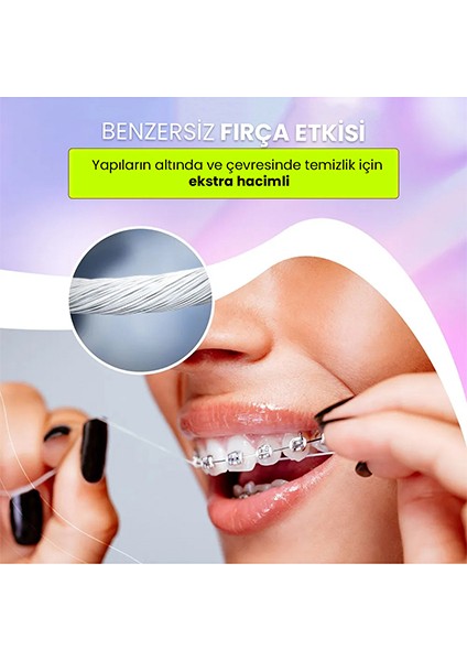 Diş Telleri Için Özel Smilex Ortho+ Nane Aromalı Diş Ipi