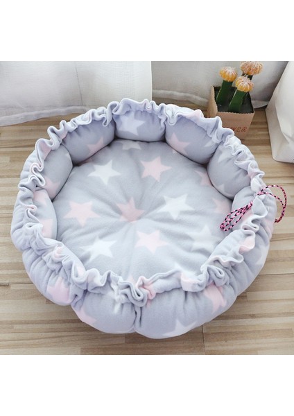No.9 Tarzı 45CM Dış Çap Süper Yumuşak Sıcak Kedi Yatağı Ayarlanabilir Köpek Matı Pet Yatma Sepeti Yuvarlak Puf Kafes Hafif Rahat Dokunuş 17 Renk (Yurt Dışından)