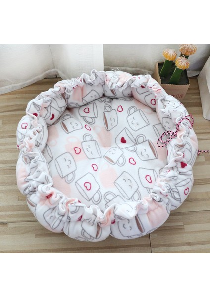 No.10 Tarzı 55CM Dış Çap Süper Yumuşak Sıcak Kedi Yatağı Ayarlanabilir Köpek Matı Pet Yatma Sepeti Yuvarlak Puf Kafes Hafif Rahat Dokunuş 17 Renk (Yurt Dışından)