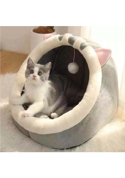 Gri Stil 31X30X28 Kedi Tünel Evi Yumuşak Sıcak Kış Köpek Yatağı Kediler Evi Kulübe Yavru Yuvası (Yurt Dışından)