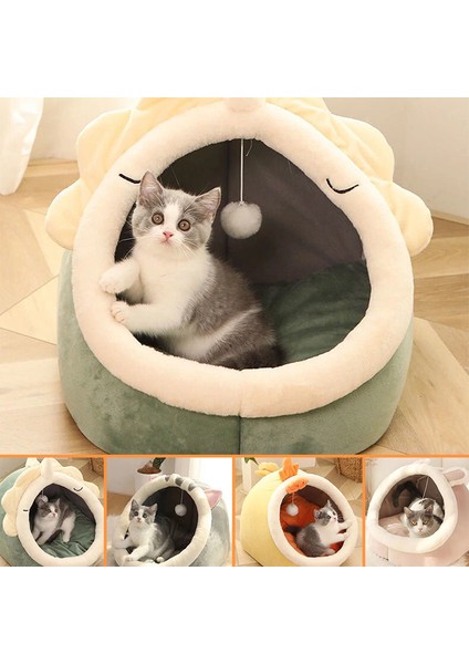 Gri Stil 31X30X28 Kedi Tünel Evi Yumuşak Sıcak Kış Köpek Yatağı Kediler Evi Kulübe Yavru Yuvası (Yurt Dışından) fiyatları