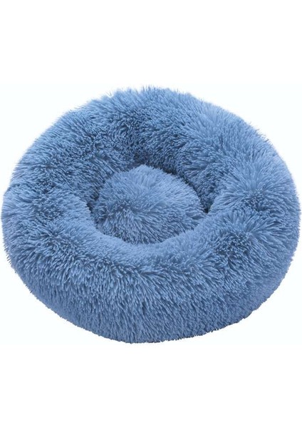 Mavi Stil 60CM Yumuşak Peluş Yuvarlak Kedi Tuvalet Evi En Iyi Evcil Hayvan Malzemeleri Yastık Kedi Yatağı (Yurt Dışından)