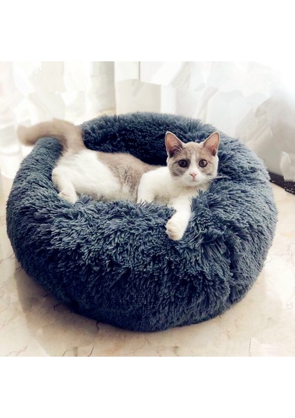 Mavi Stil 60CM Yumuşak Peluş Yuvarlak Kedi Tuvalet Evi En Iyi Evcil Hayvan Malzemeleri Yastık Kedi Yatağı (Yurt Dışından) fiyatları