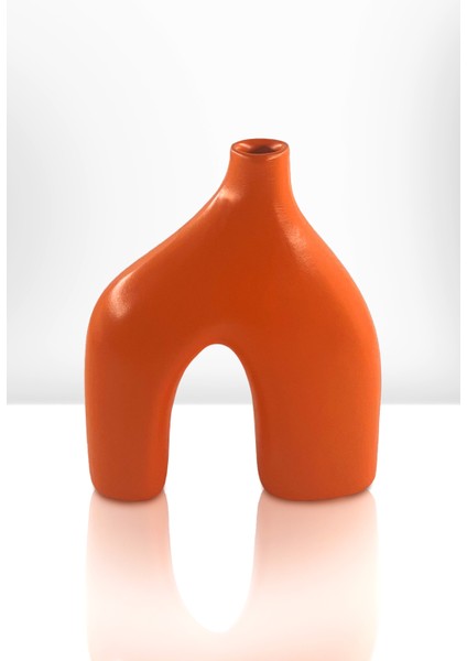Hill Seramik Vazo - Dekoratif Ev Aksesuarı - Turuncu - 20 cm * 17 cm modelleri