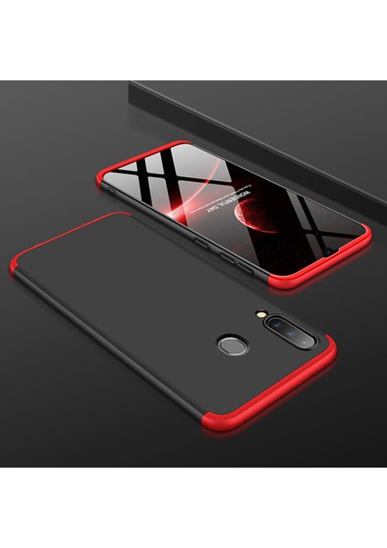 Samsung Galaxy M30 Kılıf New 360 Derece Tam Koruma Kılıf Siyah + Kırmızı fiyatları