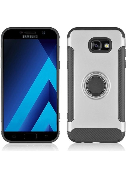 Samsung Galaxy J4 Plus Kılıf Armor Yüzüklü Telefon Kılıfı Lacivert