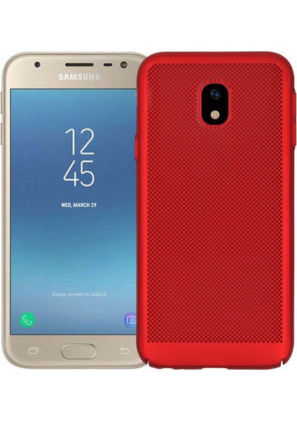 Samsung Galaxy J5 Pro Kılıf Darbe Emici Delikli Rubber Kapak Gold