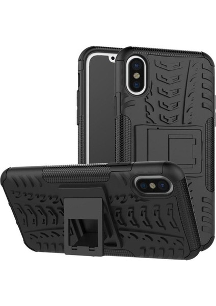 Apple iPhone x Kılıf Tank Silikon Kılıf Kırmızı