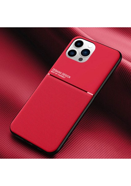 Apple iPhone 14 Pro Max Kılıf Zebana Design Silikon Kılıf Kırmızı