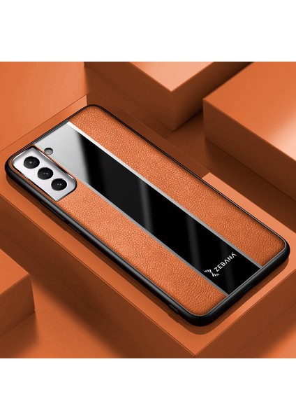 Samsung Galaxy S21 Plus Kılıf Zebana Premium Deri Kılıf Kahverengi