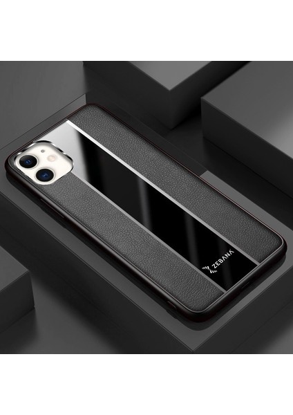 Apple iPhone 12 Kılıf Zebana Premium Deri Kılıf Siyah