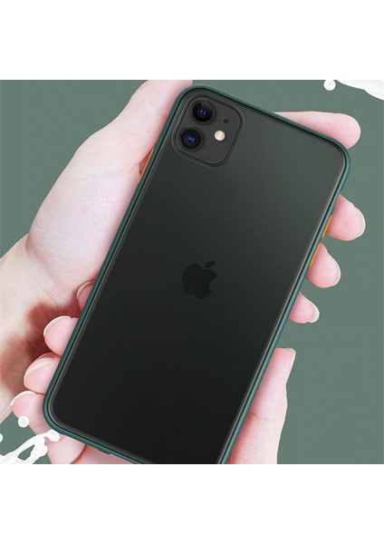 Apple iPhone 12 Mini Kılıf Zebana Stylish Silikon Kenar Kılıf Yeşil