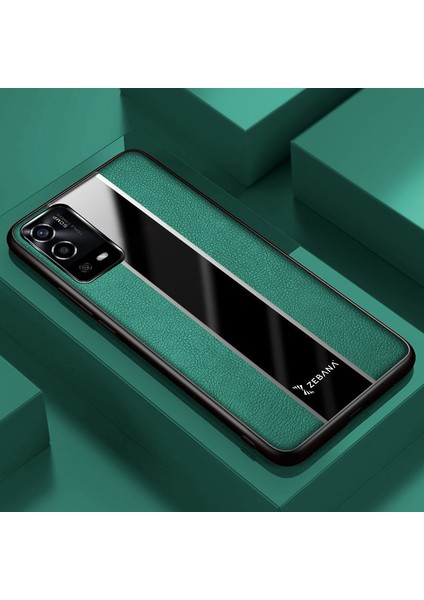 Oppo A55 4g Kılıf Zebana Premium Deri Kılıf Yeşil
