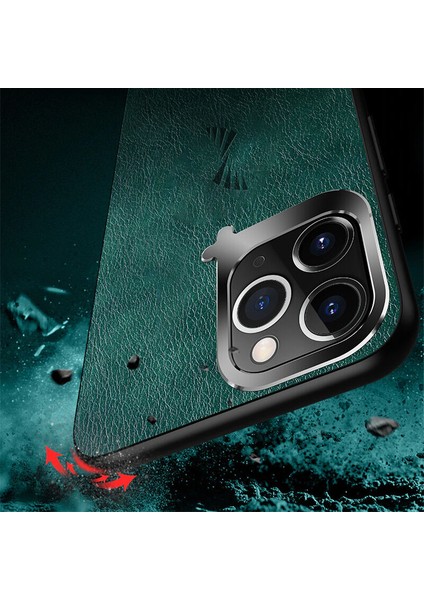 Apple iPhone 11 Pro Max Kılıf Zebana Klasik Stil Deri Kılıf Kırmızı