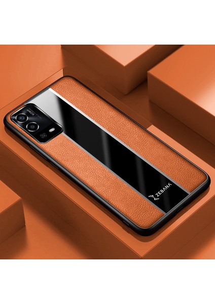 Oppo A55 4g Kılıf Zebana Premium Deri Kılıf Kahverengi