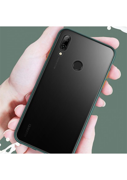 Huawei Y7 2019 Kılıf Zebana Stylish Silikon Kenar Kılıf Lacivert