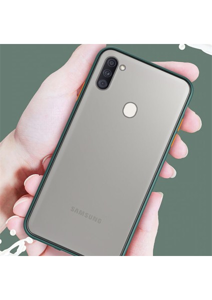 Samsung Galaxy M11 Kılıf Zebana Stylish Silikon Kenar Kılıf Siyah