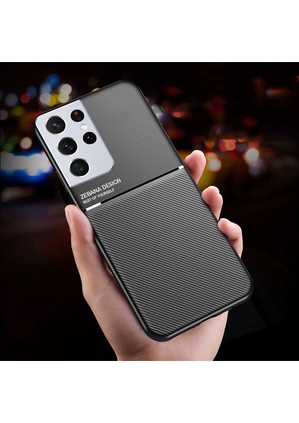 Samsung Galaxy S21 Ultra Kılıf Zebana Design Silikon Kılıf Kırmızı