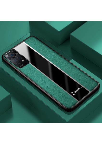 Xiaomi Redmi Note 11 Pro Kılıf Zebana Premium Deri Kılıf Yeşil