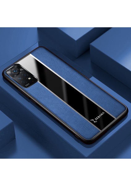 Xiaomi Redmi Note 11 Pro Kılıf Zebana Premium Deri Kılıf Mavi