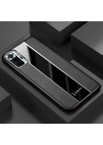 Xiaomi Redmi Note 10 Pro Kılıf Zebana Premium Deri Kılıf Siyah