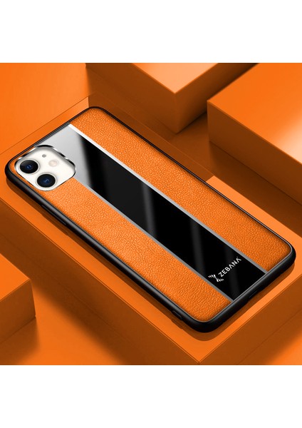 Apple iPhone 11 Kılıf Zebana Premium Deri Kılıf Turuncu