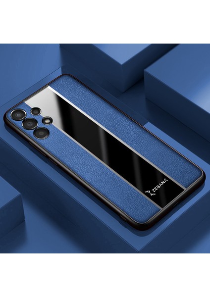 Samsung Galaxy A52S 5g Kılıf Zebana Premium Deri Kılıf Mavi