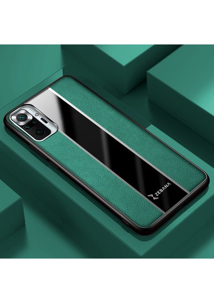 Xiaomi Redmi Note 10 Pro Max Kılıf Zebana Premium Deri Kılıf Yeşil