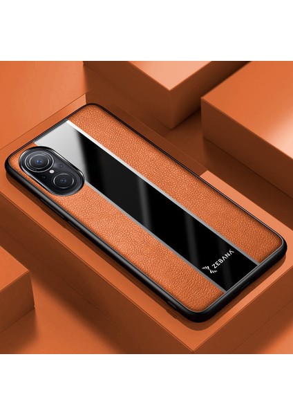 Huawei Nova 9 Se Kılıf Zebana Premium Deri Kılıf Kahverengi