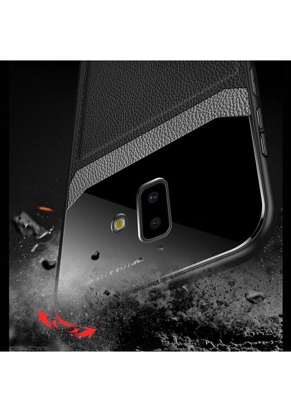Samsung Galaxy J6 Plus Kılıf Zebana Lens Deri Kılıf Kırmızı