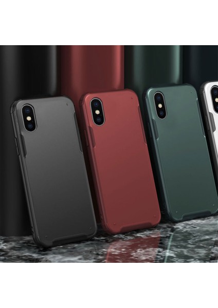 Apple iPhone Xs Kılıf Zebana Mod Silikon Kenar Kılıf Kırmızı