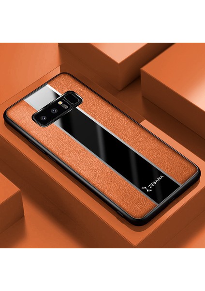 Samsung Galaxy Note 8 Kılıf Zebana Premium Deri Kılıf Kahverengi