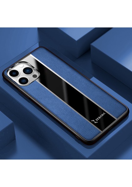 Apple iPhone 14 Pro Kılıf Zebana Premium Deri Kılıf Mavi