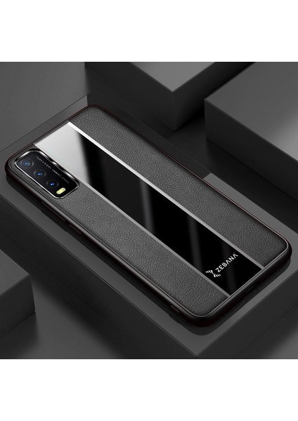 Vivo Y20 Kılıf Zebana Premium Deri Kılıf Siyah