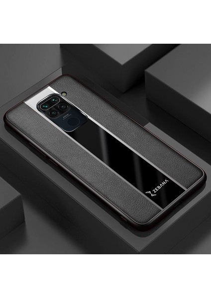 Xiaomi Redmi Note 9 Kılıf Zebana Premium Deri Kılıf Siyah