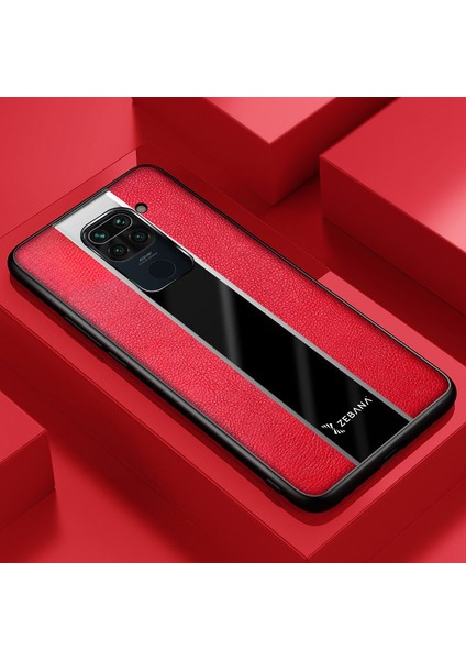 Xiaomi Redmi Note 9 Kılıf Zebana Premium Deri Kılıf Kırmızı