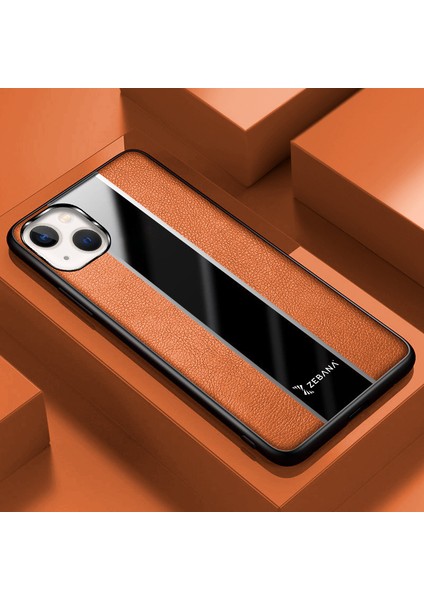 Apple iPhone 14 Plus Kılıf Zebana Premium Deri Kılıf Kahverengi