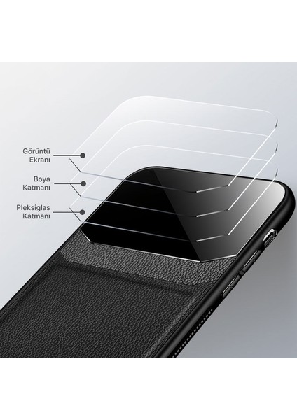 Huawei Y9 Prime 2019 Kılıf Zebana Lens Deri Kılıf Siyah