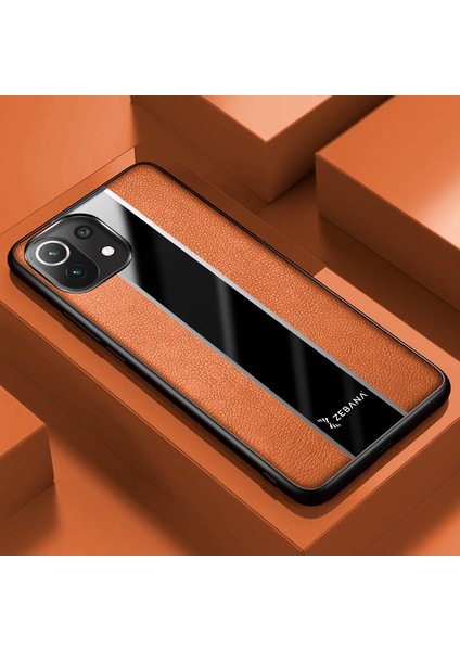 Xiaomi Mi 11 Lite 5g Kılıf Zebana Premium Deri Kılıf Kahverengi