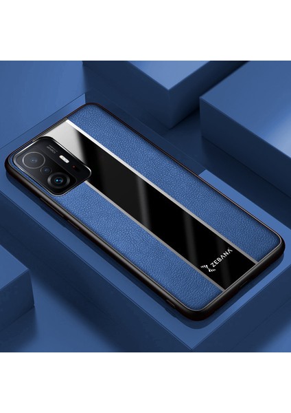 Xiaomi Mi 11T Pro Kılıf Zebana Premium Deri Kılıf Mavi