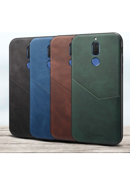Huawei Mate 10 Lite Kılıf Zebana Cepli Nubuk Kılıf Siyah