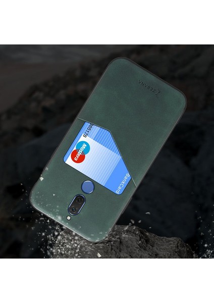 Huawei Mate 10 Lite Kılıf Zebana Cepli Nubuk Kılıf Siyah